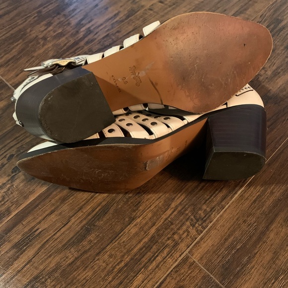 Cream Coach Leather Studded Boots - Picture 6 of 9